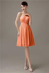 Simple A-line Chiffon One Shoulder Short Bridesmaid Dresses