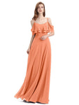 Elegant A-line Spaghetti Straps Chiffion Floor-Length Bridesmaid Dresses