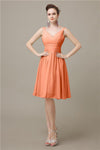 Elegant V-neck  A-line Knee-Length Bridesmaid Dresses