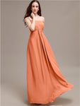 A-line One-shoulder Long Chiffon Bridesmaid Dresses