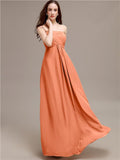 A-line One-shoulder Long Chiffon Bridesmaid Dresses