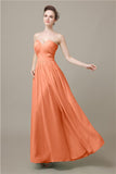 Pretty Strapless Chiffon A-line Floor-Length Bridesmaid Dresses