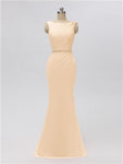 Sleeveless Mermaid Bateau Floor Length Bridesmaid Dresses