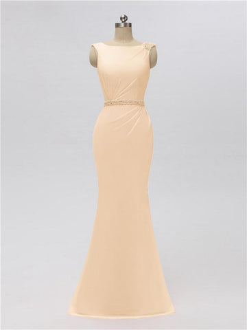 Sleeveless Mermaid Bateau Floor Length Bridesmaid Dresses