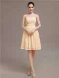 Sweetheart Chiffon A-line Short Bridesmaid Dresses