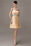 Spaghetti Straps Sweetheart A-line Chiffon Appliques Bridesmaid Dresses