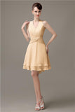 High-low Chiffon A-line Halter Short Bridesmaid Dresses