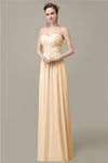 Simple A-line Chiffon Sweetheart Floor-Length Long Bridesmaid Dresses.