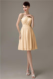 Simple A-line Chiffon One Shoulder Short Bridesmaid Dresses