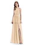 Beautiful Halter Chiffon A-line Sleeveless Floor-Length Bridesmaid Dresses