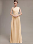 Simple One-shoulder Chiffon Long Bridesmaid Dresses