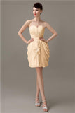 Elegant A-line Pleated Chiffon Knee-length Bridesmaid Dresses