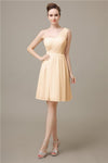 Elegant One-shoulder A-line Knee-Length Bridesmaid Dresses