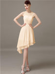 Illusion A-Line Short Bridesmaid Dresses