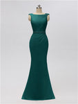 Sleeveless Mermaid Bateau Floor Length Bridesmaid Dresses