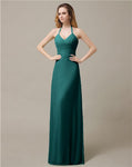 Halter Chiffon A-line Sleeveless Floor-Length Bridesmaid Dresses