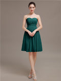 Sweetheart Chiffon A-line Short Bridesmaid Dresses