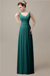 Spaghetti Strap A-line Simple Chiffon Floor-Length Long Bridesmaid Dresses