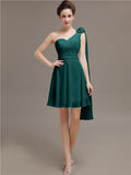 One Shoulder Chiffon Short Bridesmaid Dresses