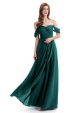 Charming Off-The-Shoulder Sweethert Floor Lenght Bridesmaid Dresses