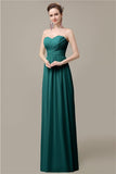 Simple A-line Chiffon Sweetheart Floor-Length Long Bridesmaid Dresses.