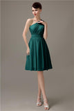 Simple A-line Chiffon One Shoulder Short Bridesmaid Dresses