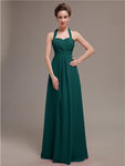 Elegant Sweetheart Halter Long Bridesmaid Dresses