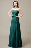 Elegant Straight Chiffon A-line Floor-Length Bridesmaid Dresses