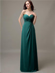 Elegant Sweetheart Chiffon A-line Long Bridesmaid Dresses