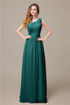 One-Shoulder A-line Chiffon Elegant Floor-Length Bridesmaid Dresses