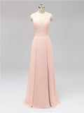 Fashion A-line V-neck Chiffon Bridesmaid Dresses