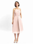 A-line Halter Sleeveless Pleats Short Bridesmaid Dresses