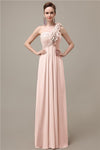 Simple A-line One-Shoulder Floor-Length Chiffon Bridesmaid Dresses