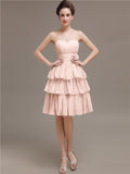 Sweetheart Pleats A-line Short Bridesmaid Dresses