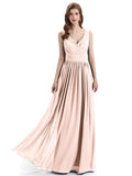 Elegant V-neck Floor Lenght Bridesmaid Dresses