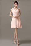 Chiffon Sexy V-neck A-line Knee-Length Bridesmaid Dresses