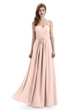 Elegant Spaghetti Strap Sweetheart Floor Length Bridesmaid Dresses