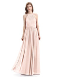 Charming Halter Chiffon A-line Sleeveless Floor-Length Bridesmaid Dresses