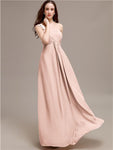 A-line One-shoulder Long Chiffon Bridesmaid Dresses