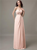 Elegant Sweetheart Chiffon A-line Long Bridesmaid Dresses