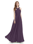 A-line Unique Deisgn Chiffon Long Bridesmaid Dresses