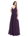 Simple A-line Chiffon V-neck Bridesmaid Dresses