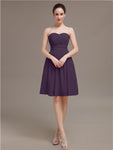 Sweetheart Chiffon A-line Short Bridesmaid Dresses