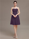 Sweetheart Chiffon A-line Short Bridesmaid Dresses