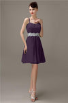 Spaghetti Straps Sweetheart A-line Chiffon Appliques Bridesmaid Dresses