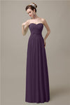 Sweetheart A-line Simple Chiffon Floor-Length Long Bridesmaid Dresses