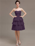 Sweetheart Pleats A-line Short Bridesmaid Dresses