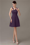 Simple A-line Knee-length Chiffon Bridesmaid Dresses