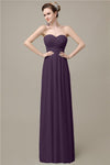 A-line Chiffon Sweetheart Floor-Length Long Bridesmaid Dresses