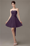 Sweatheart A-line Chiffon Short Bridesmaid Dresses with flower